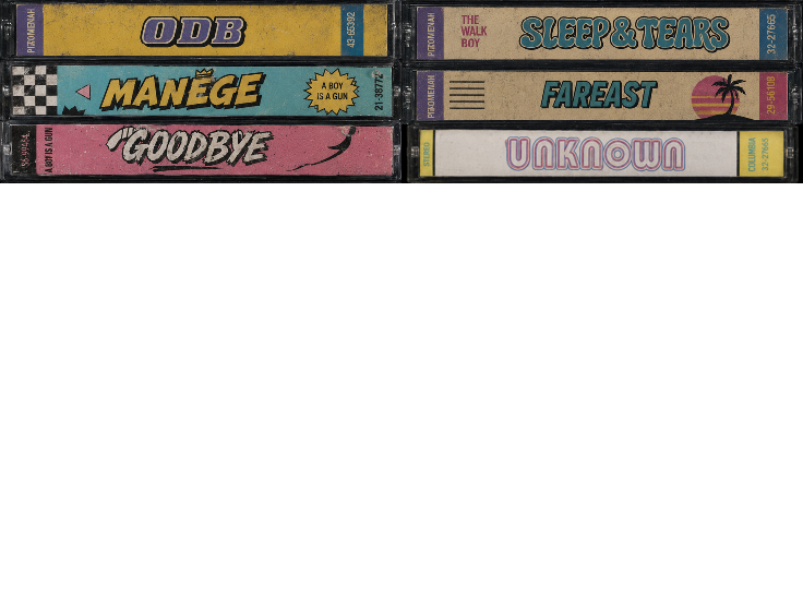playlist — cassette spines